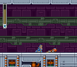 Zero gives X his arm in the first fortress stage.