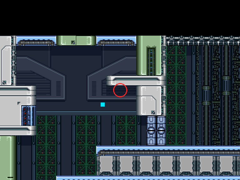 Where the bat at placement 20 sits, very close to where X passes.