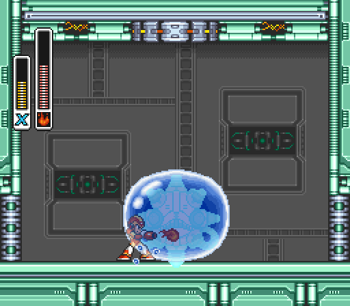 Thunder Slimer, the blue blob, in its room, in a recording.